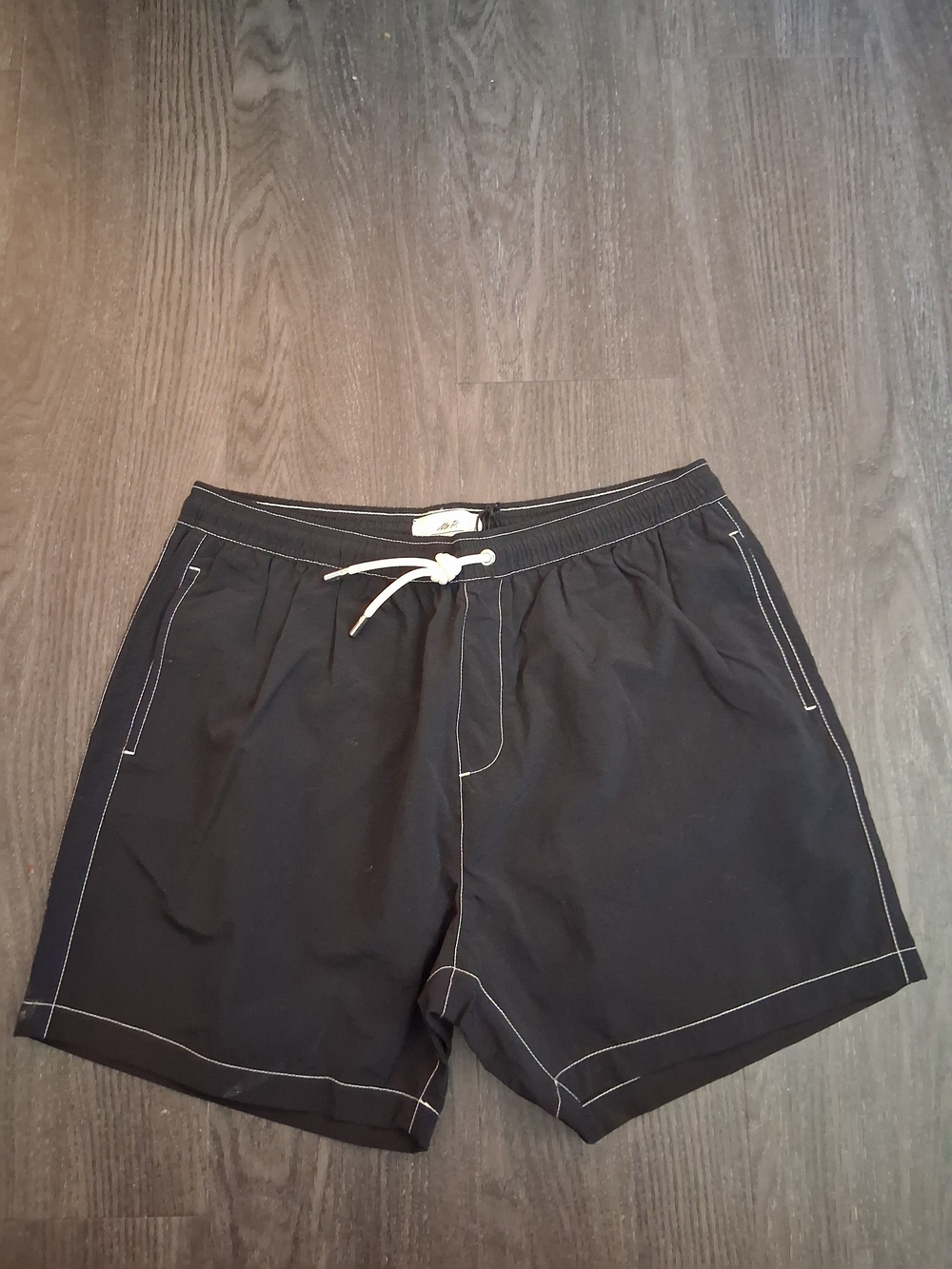 Men's Black Swim Shorts with Contrast Stitching By MR.P (Mr.Porter) NWT SZ XL